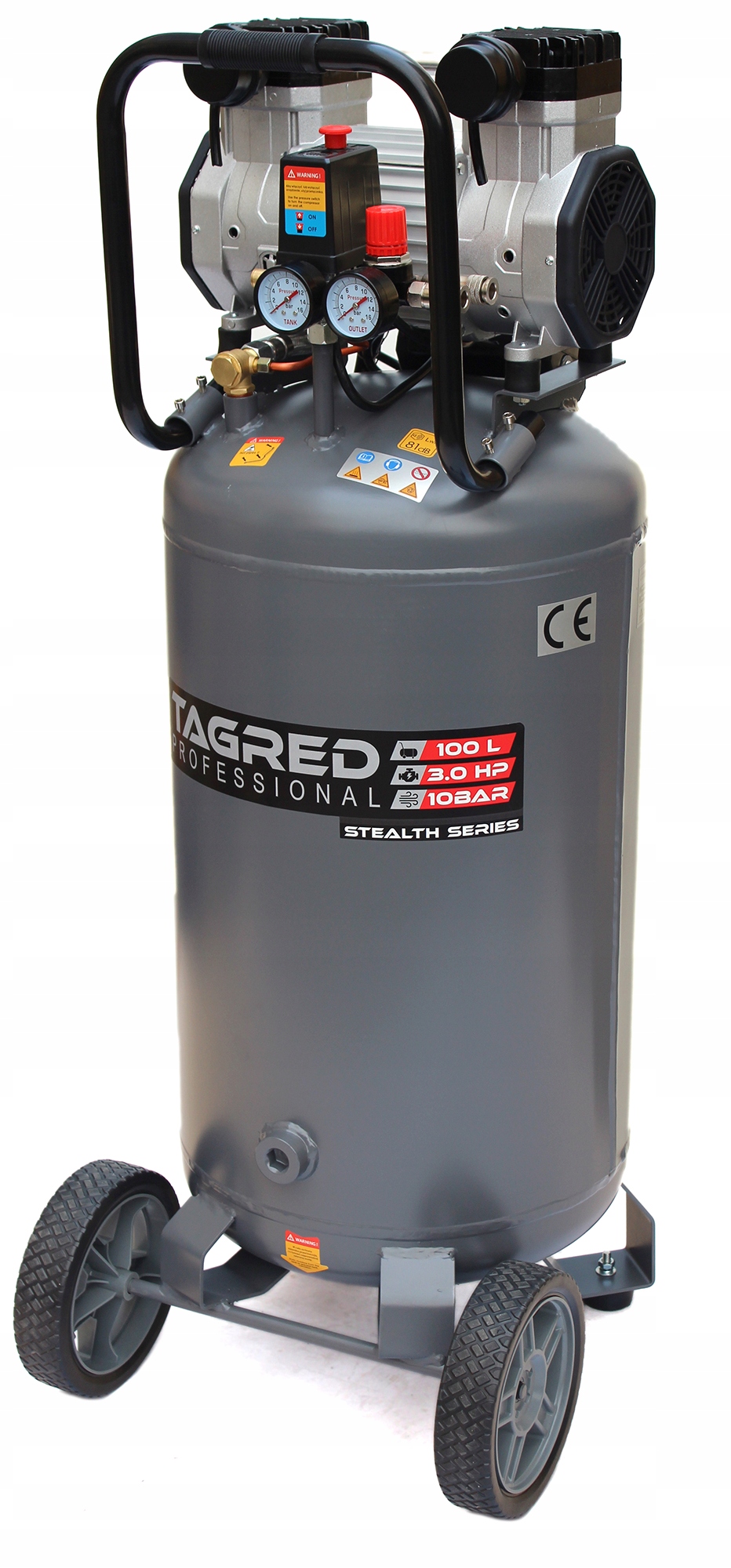 Kompresor bezolejowy Tagred TA3397 100 l 10 bar